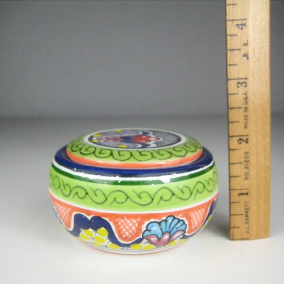 Pastillero Talavera Trinket Box Jar Tabaq Palace Resort Ceramic 3 inch - Picture 3 of 9